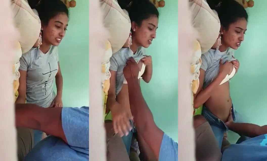 Banglore guy arousing and fingering gf's tight hairy pussy