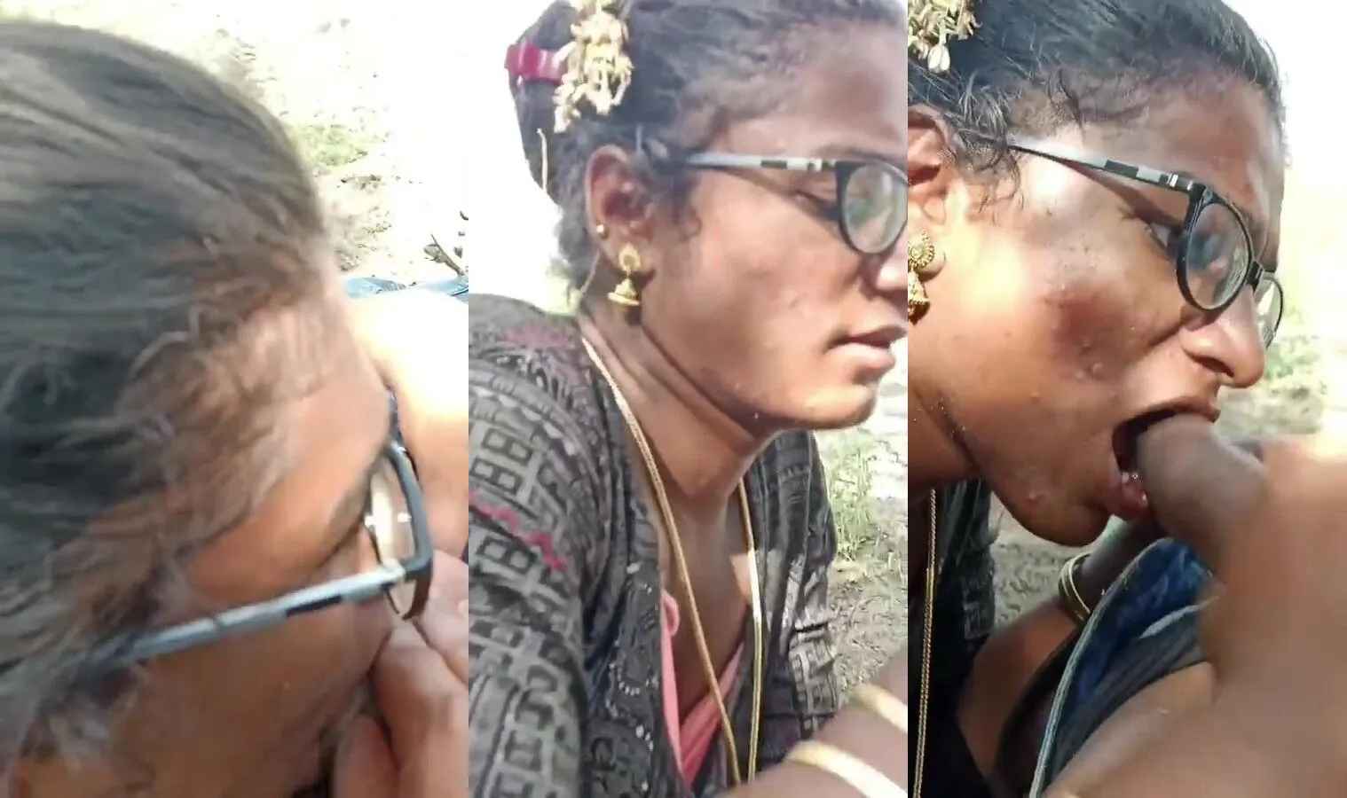 Bengali village aunty sucking young guy's cock outdoor mms