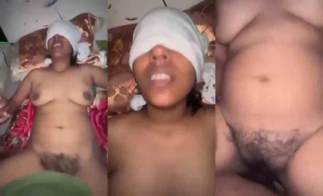 Cuckold husband fucked blindfolded wife from office colleague