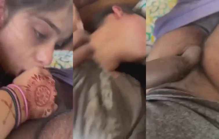 Cute slave sali sucked wildly her dominant jija's big black cock
