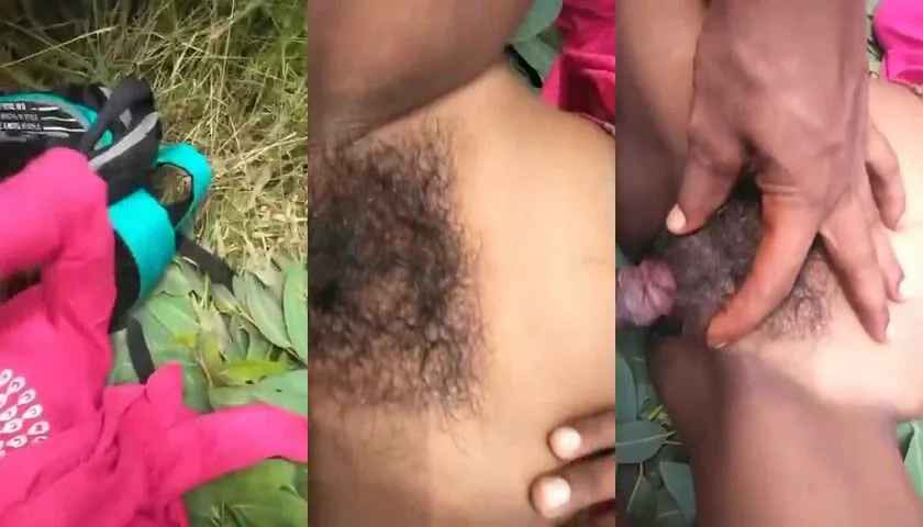 Desi village college girl's pussy drilled by lover in jungle