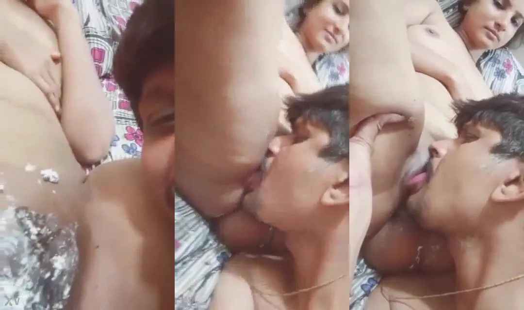 Horny Rajasthani guy licked sexy wife's creamy pussy
