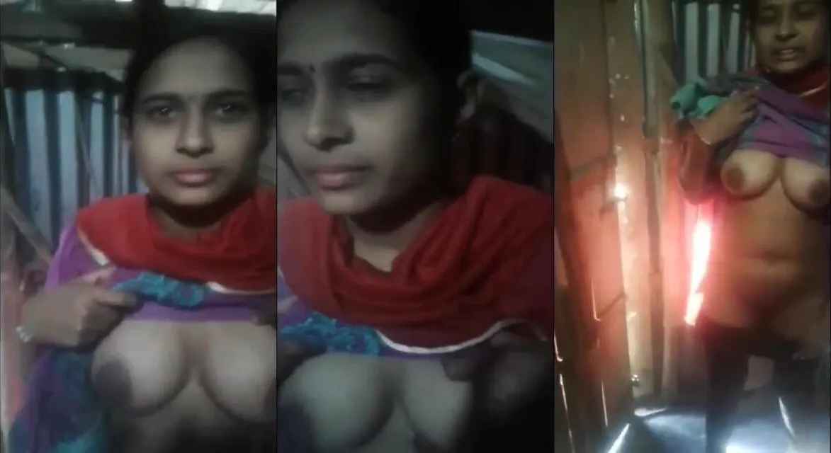 Indian Gram sevika showing boobs and pussy to village man nude mms