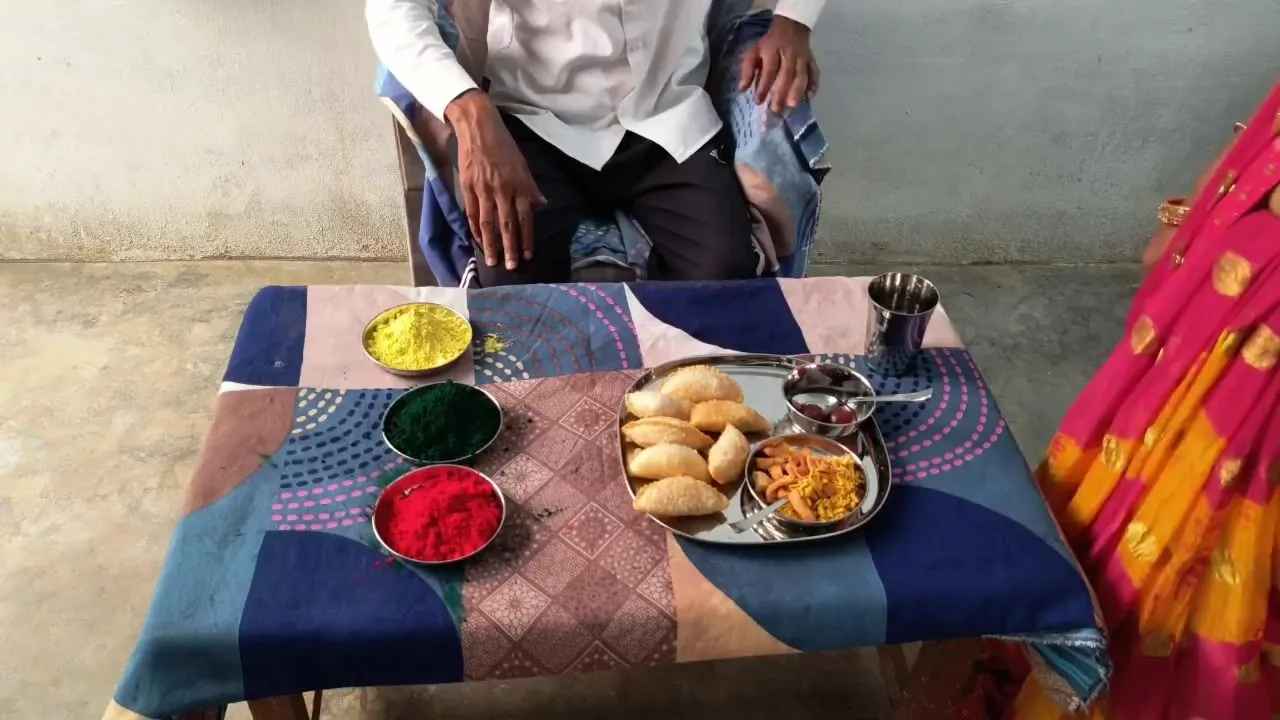 Indian husband and wife enjoying fuck with holi colours