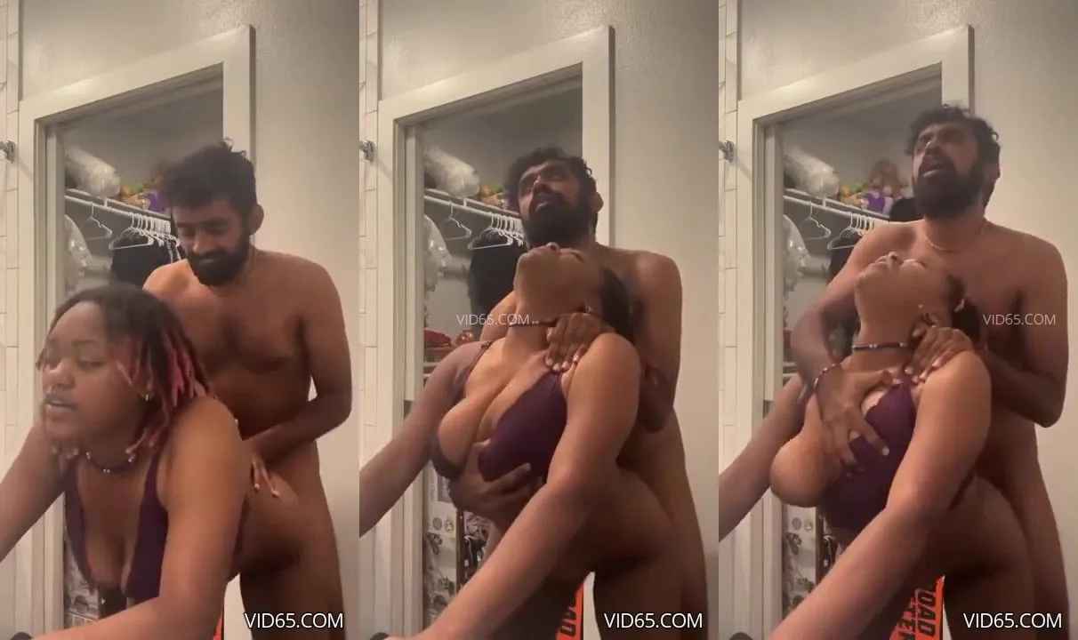 Indian man drilling hard his African gf's pussy