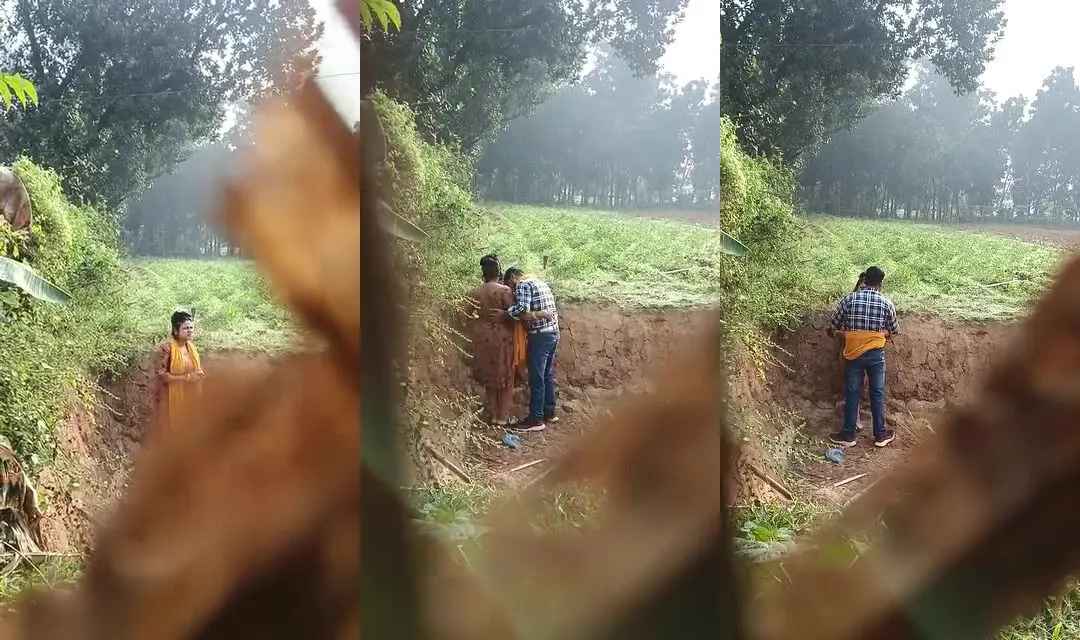 Indian married girl's hidden mms while romancing with bf in farm