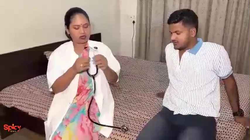 Ladie doctor fucked hard by naughty patient during fullbody checkup