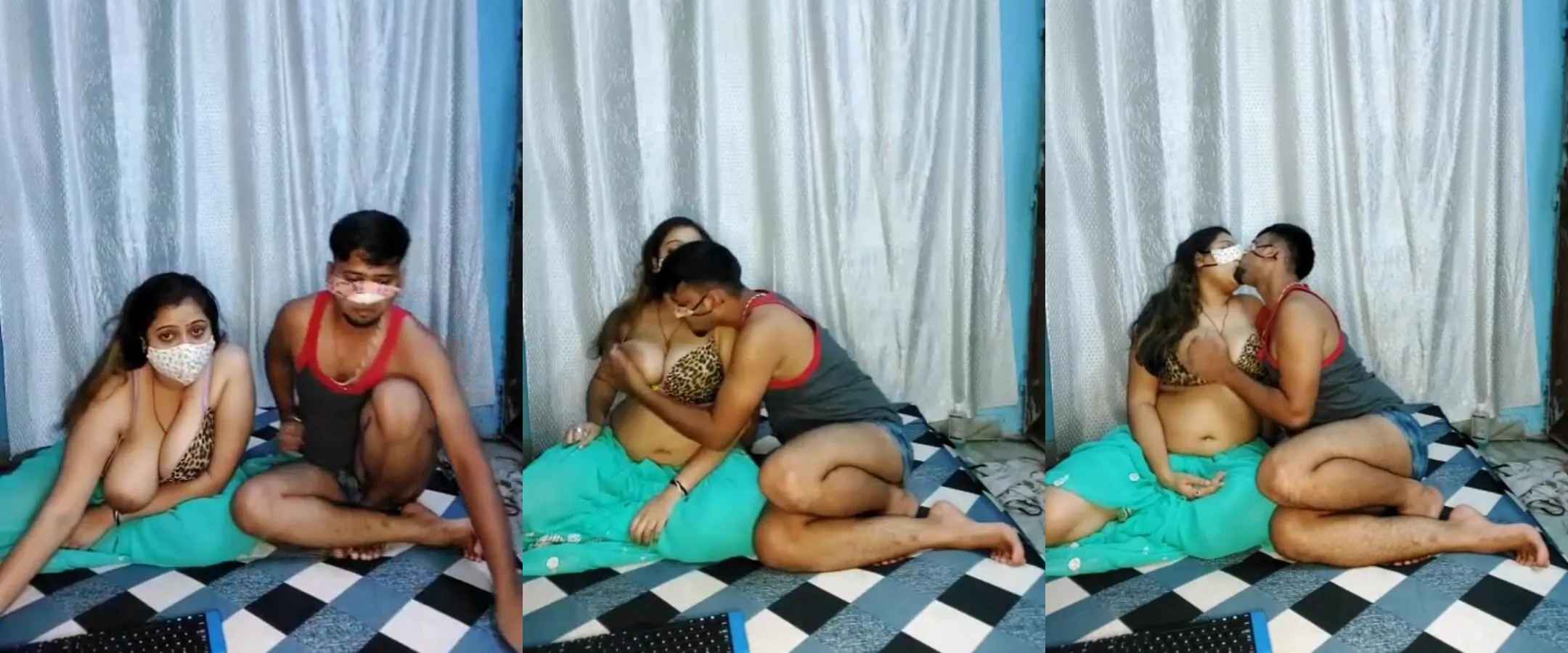 Lusty wife live kissing and boobs sucking by husband