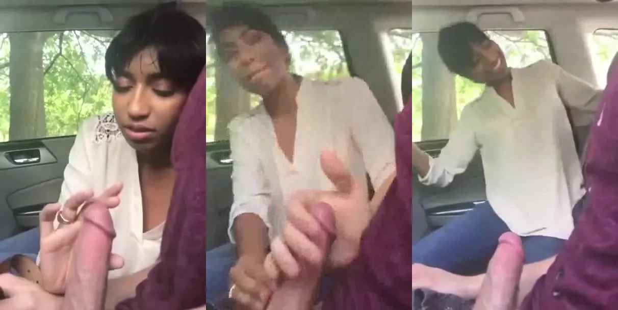 NRI girl Sana makes foreigner friend cums in car through her hand skills
