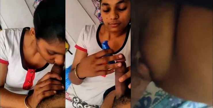 Petite Gujarati girl massage bf's dick and get penetrated pussy