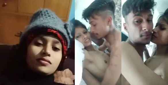 Pretty Delhi girl getting fucked from bf in cold weather