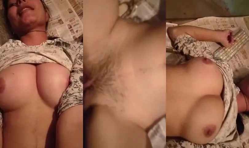 Sexy college girl getting banged her hairy pussy while making pandal