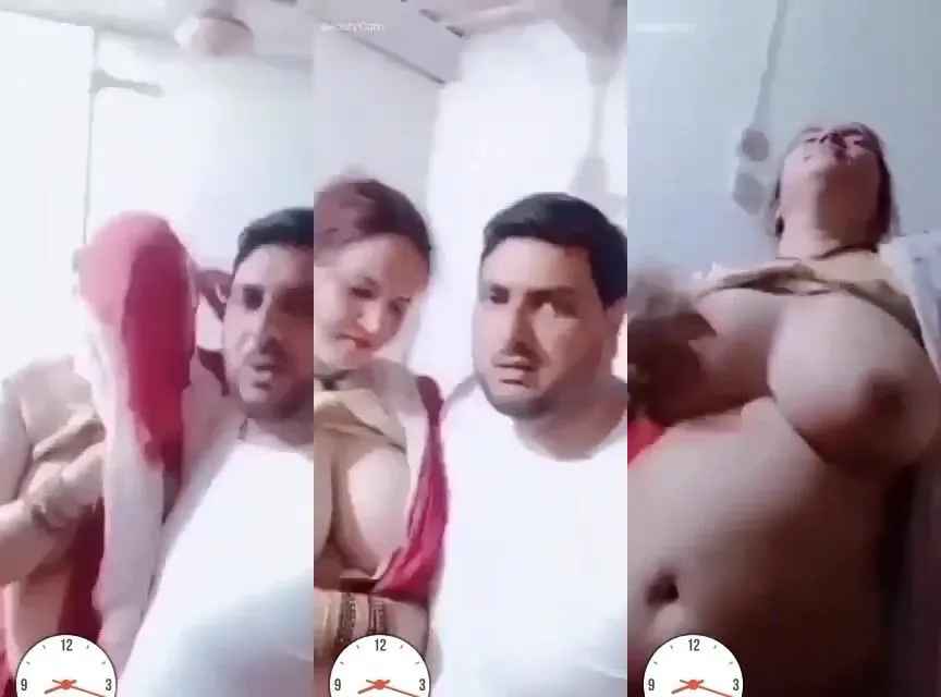 Shy desi wife's big juicy boobs exposed by naughty husband