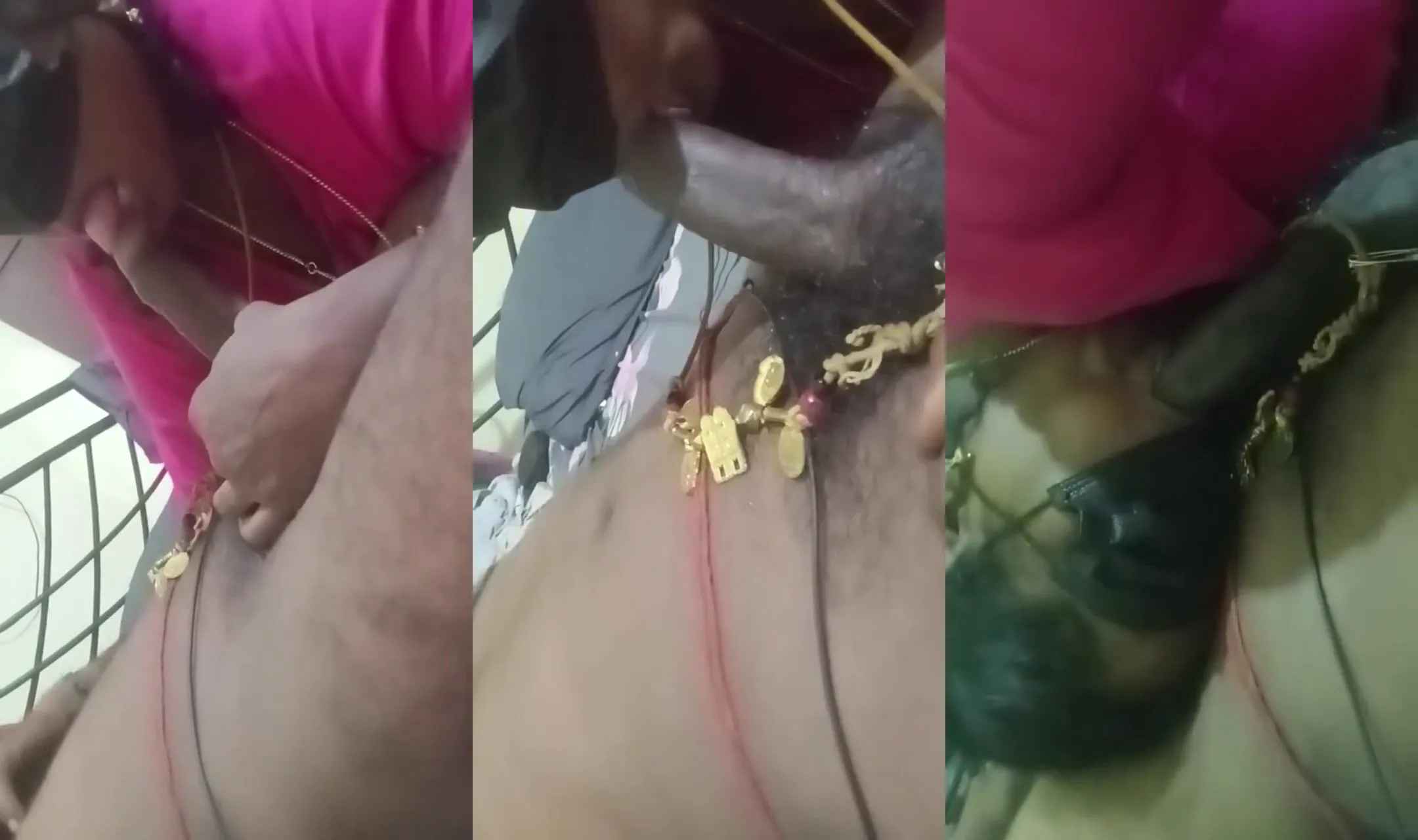 Shy masked tamil aunty sucking husband's black chocobar