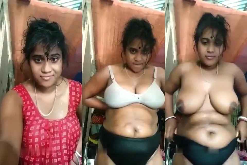Slutty Kolkata boudi playing with tanker boobs and black nipples