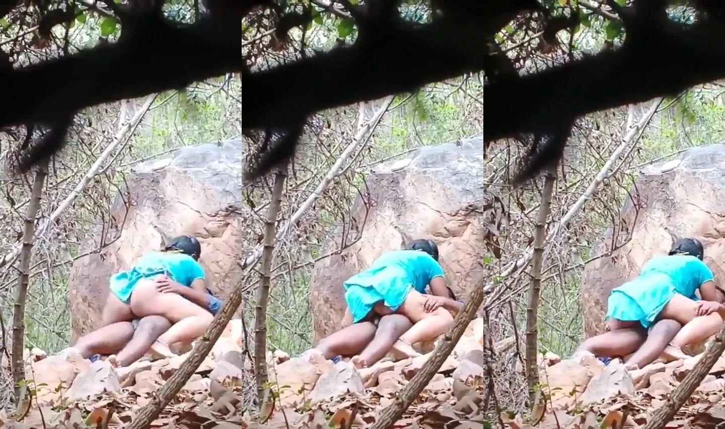 Telugu college couple caught by local man while fucking secretly in jungle