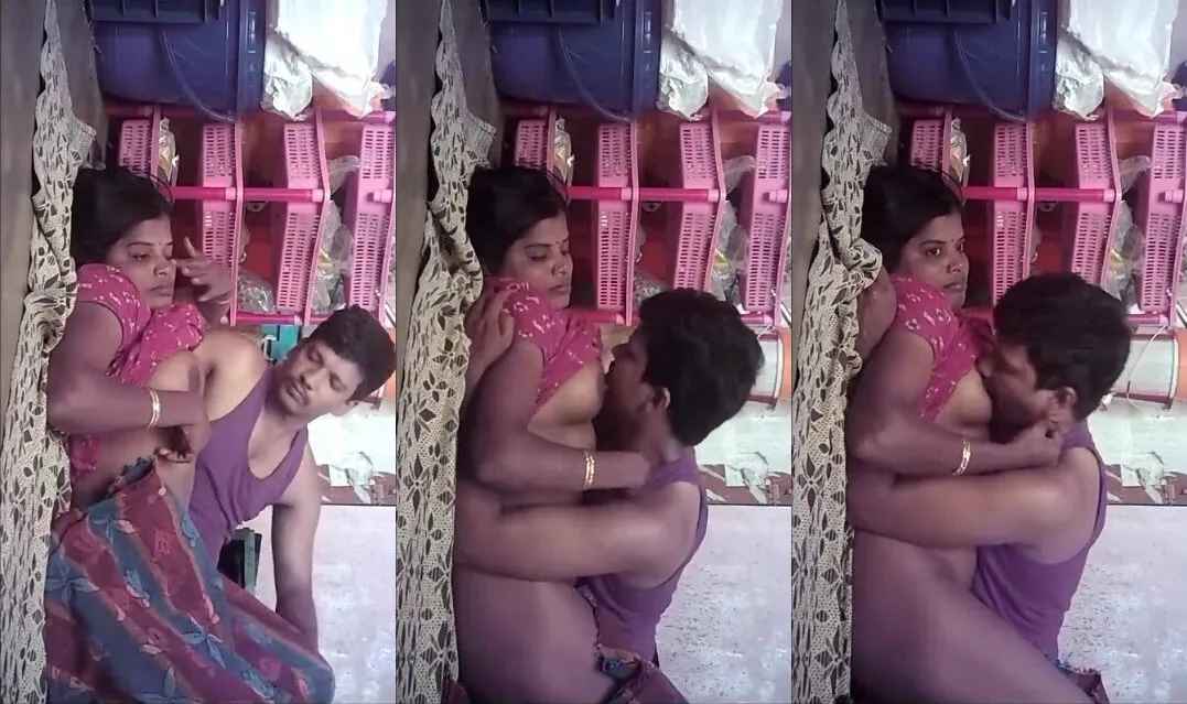 Thirsty Bengali hubby sucking and squeezing busy wife's big boobs