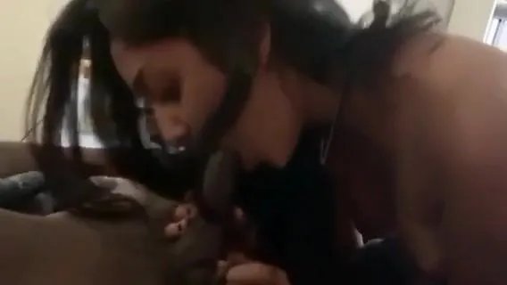 Big black cock boyfriend gets hot blowjob pleasure from slim gf