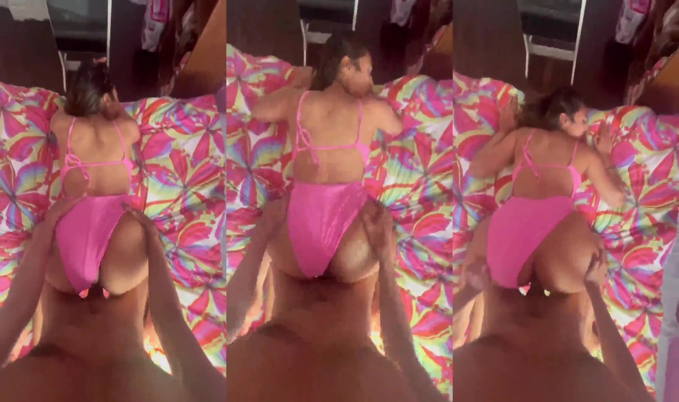 Hot pink bikini rich girl hardcore sex on Goa vacation