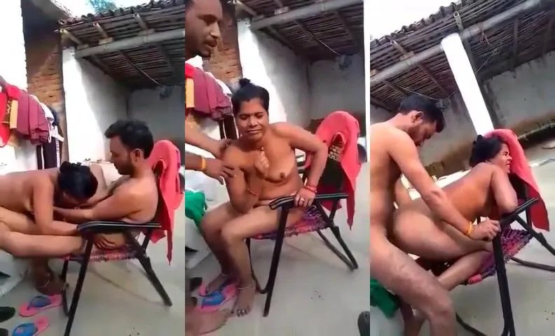 Lusty village bhabhi deep BJ and hard anal sex in open