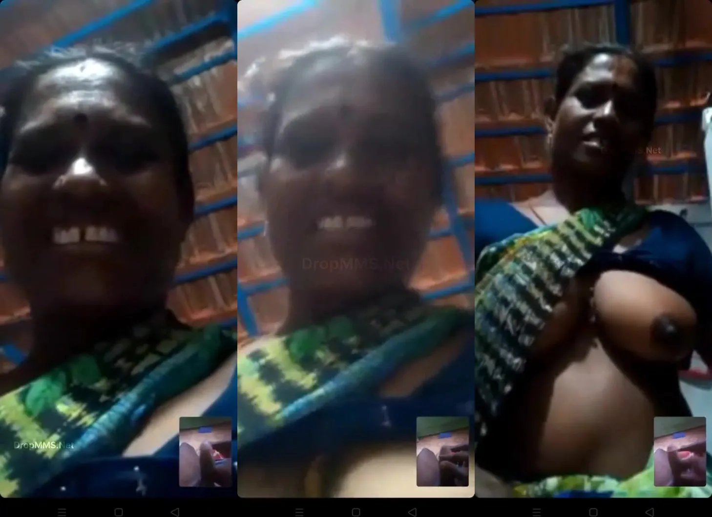 Mature Tamil village aunty showing huge boobs to husband on vc