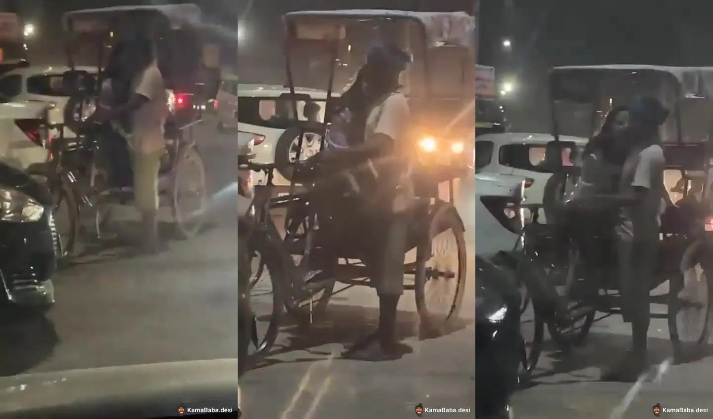 Mumbai slut girl giving handjob to rickshaw guy in public