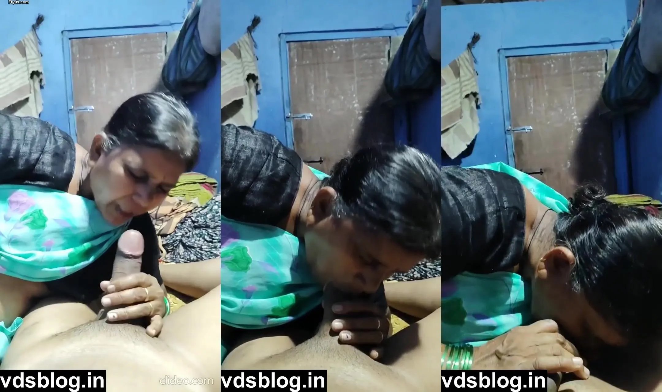 Old mature aunty showing her top blowjob skills to neighbour boy