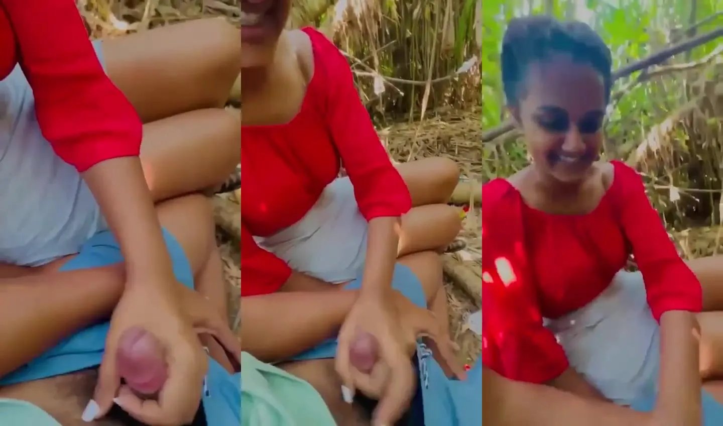 Pune horny girlfriend showing her handkill to bf in outdoor
