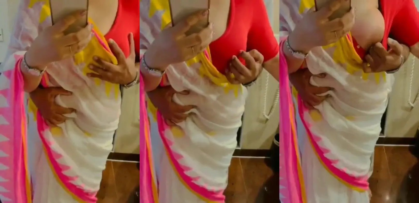 Telugu husband playing with soft boobs of beautiful housewife bf video