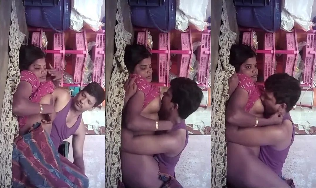 Thirsty Bengali hubby sucking and squeezing busy wife's big boobs