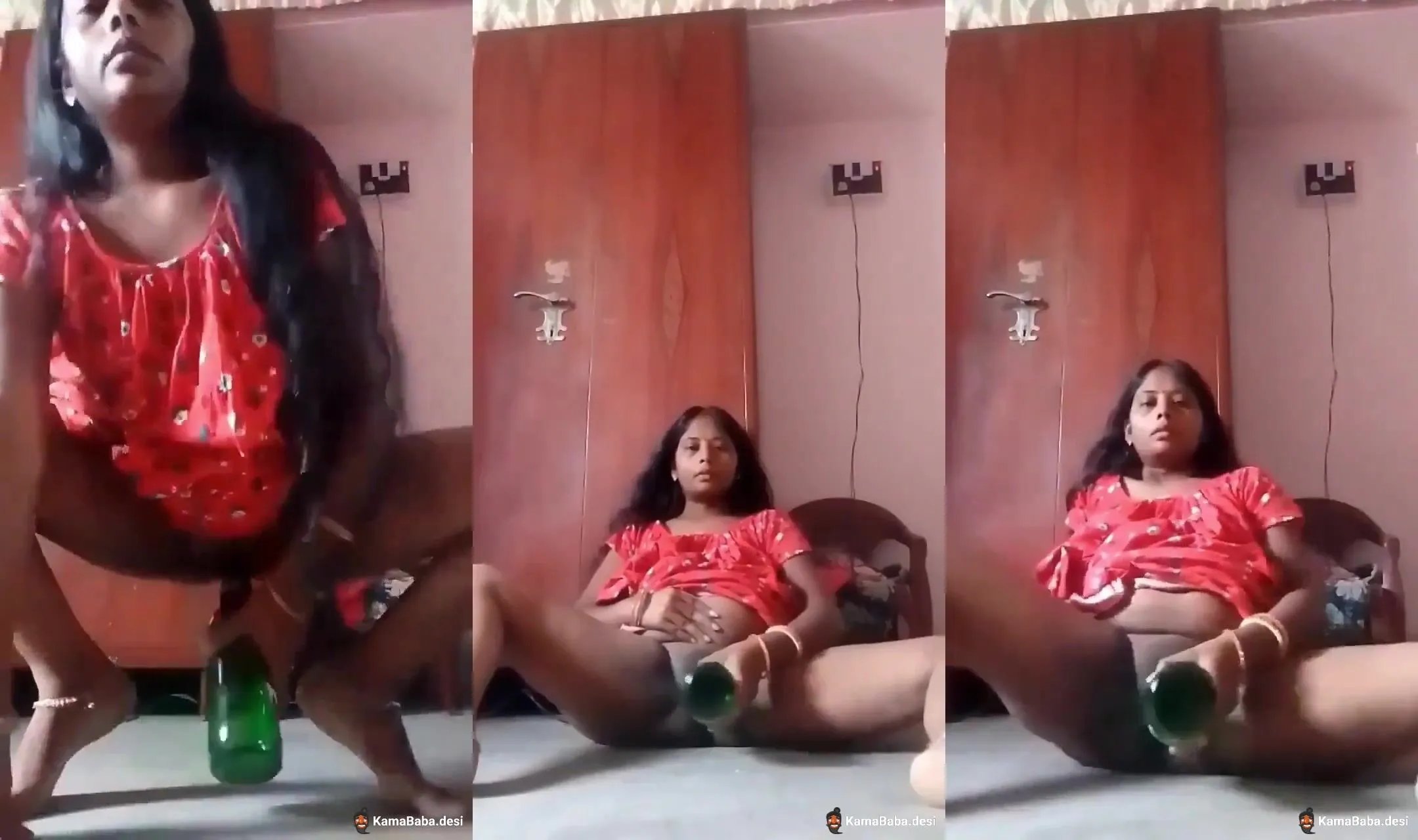 Unsatisfie lusty housewife fucking pussy using bottle